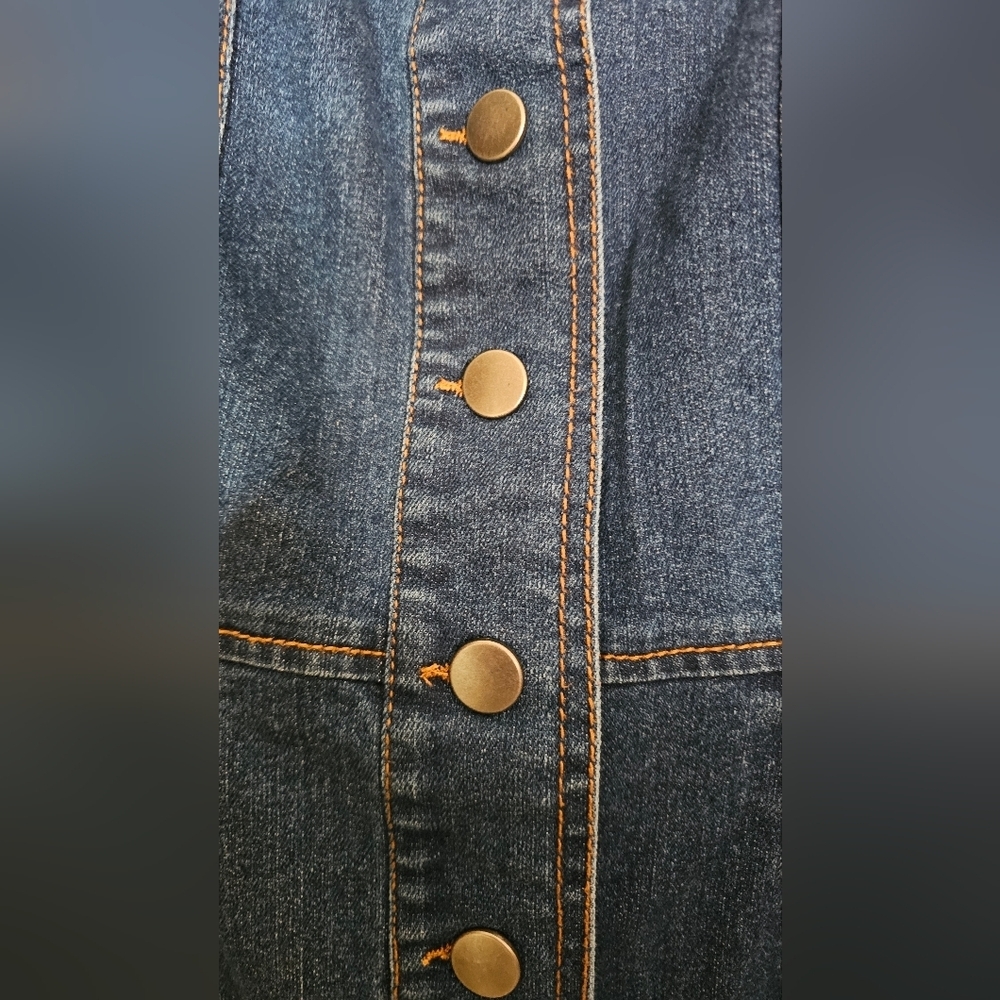 Wild Fable Denim Button Front Mini Dress Pinafore Style - Size Large - Picture 5 of 5